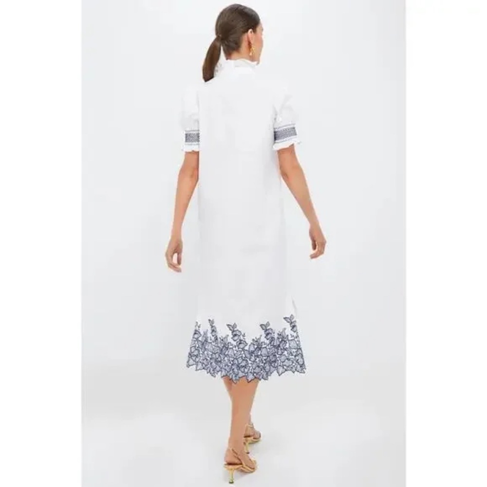 Tuckernuck Hyacinth House Navy Embroidery Eliza Midi Dress/ XS - Picture 2 of 4